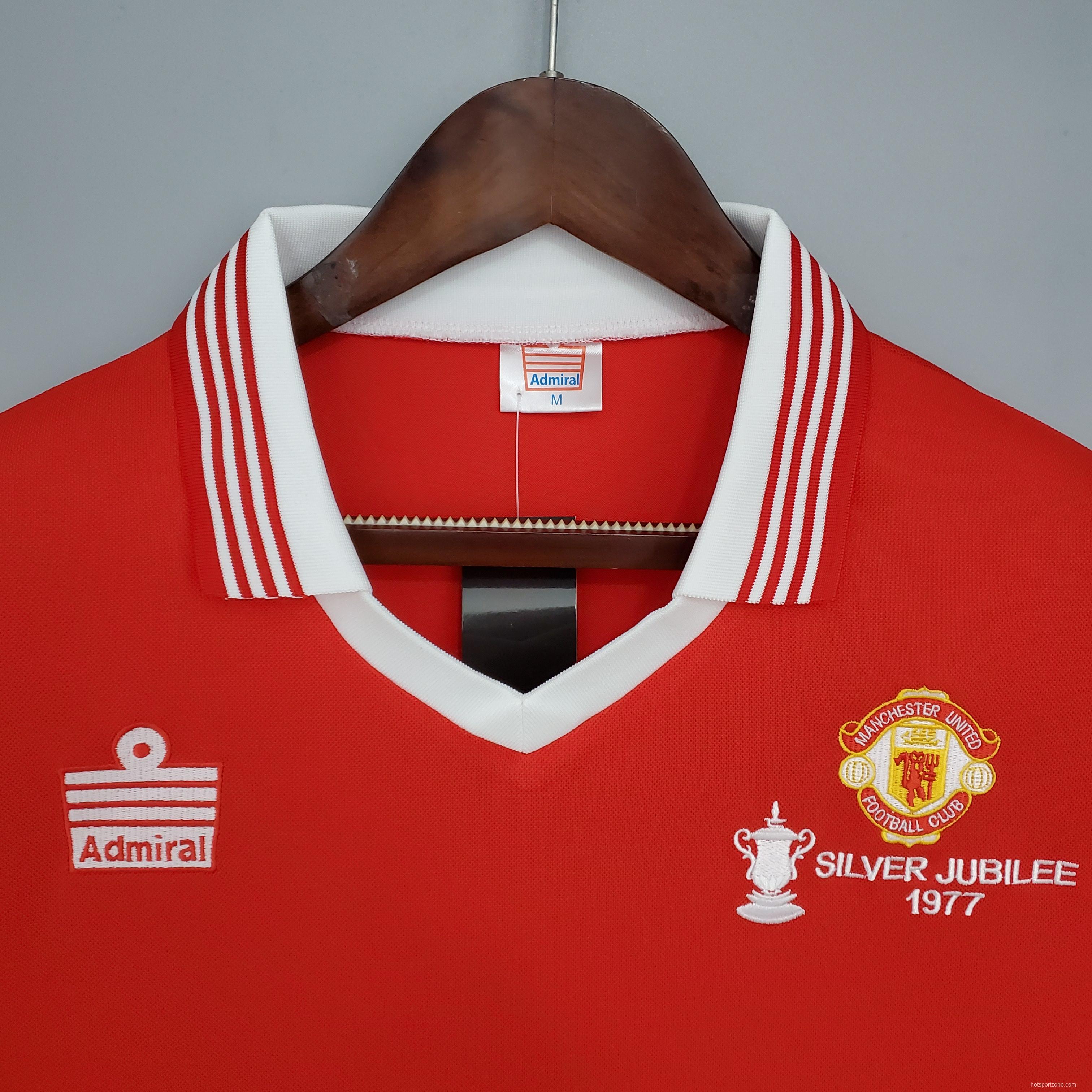 Retro Manchester United 1977 home Soccer Jersey