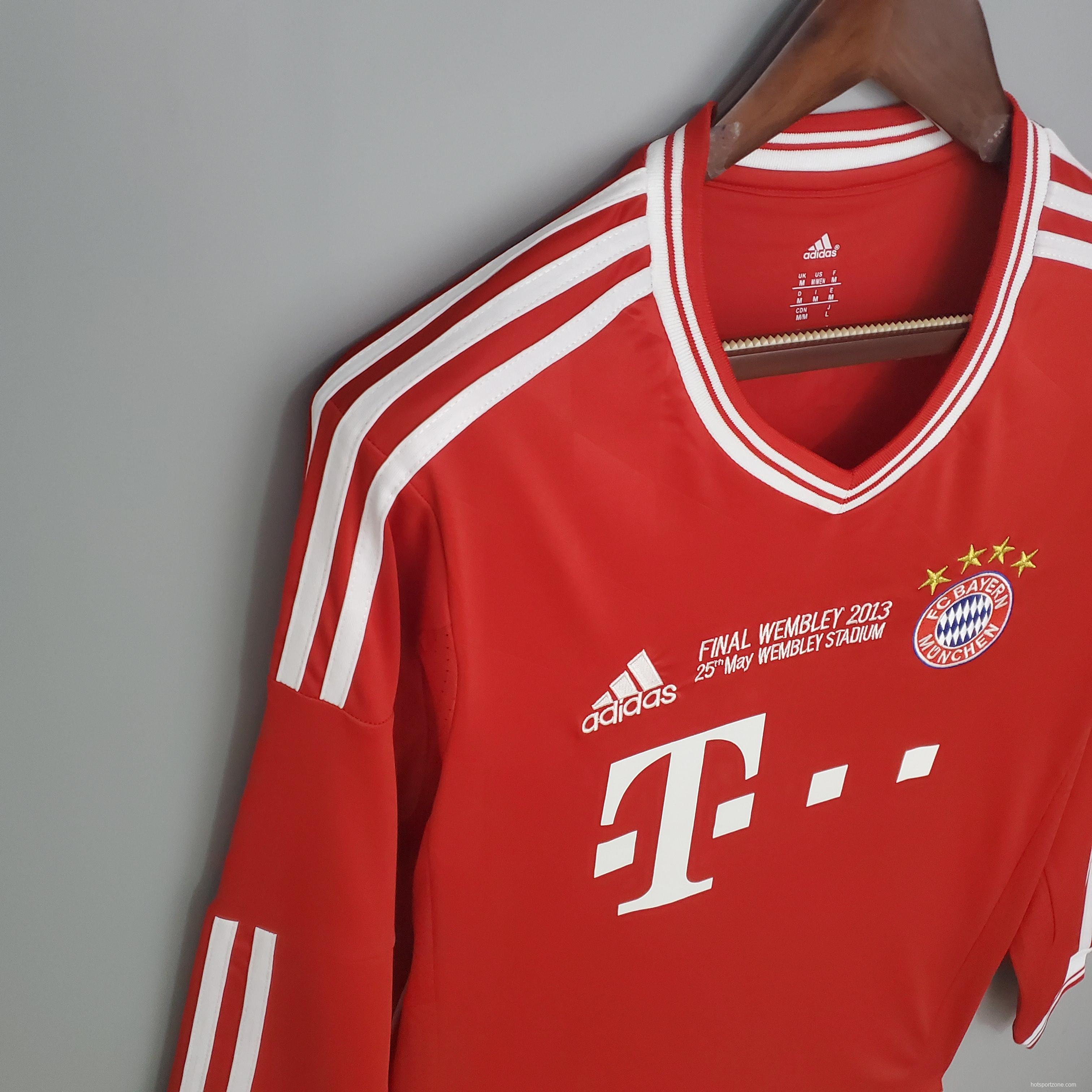 Retro long sleeve Bayern Munich 12/13 Champions League home Soccer Jersey