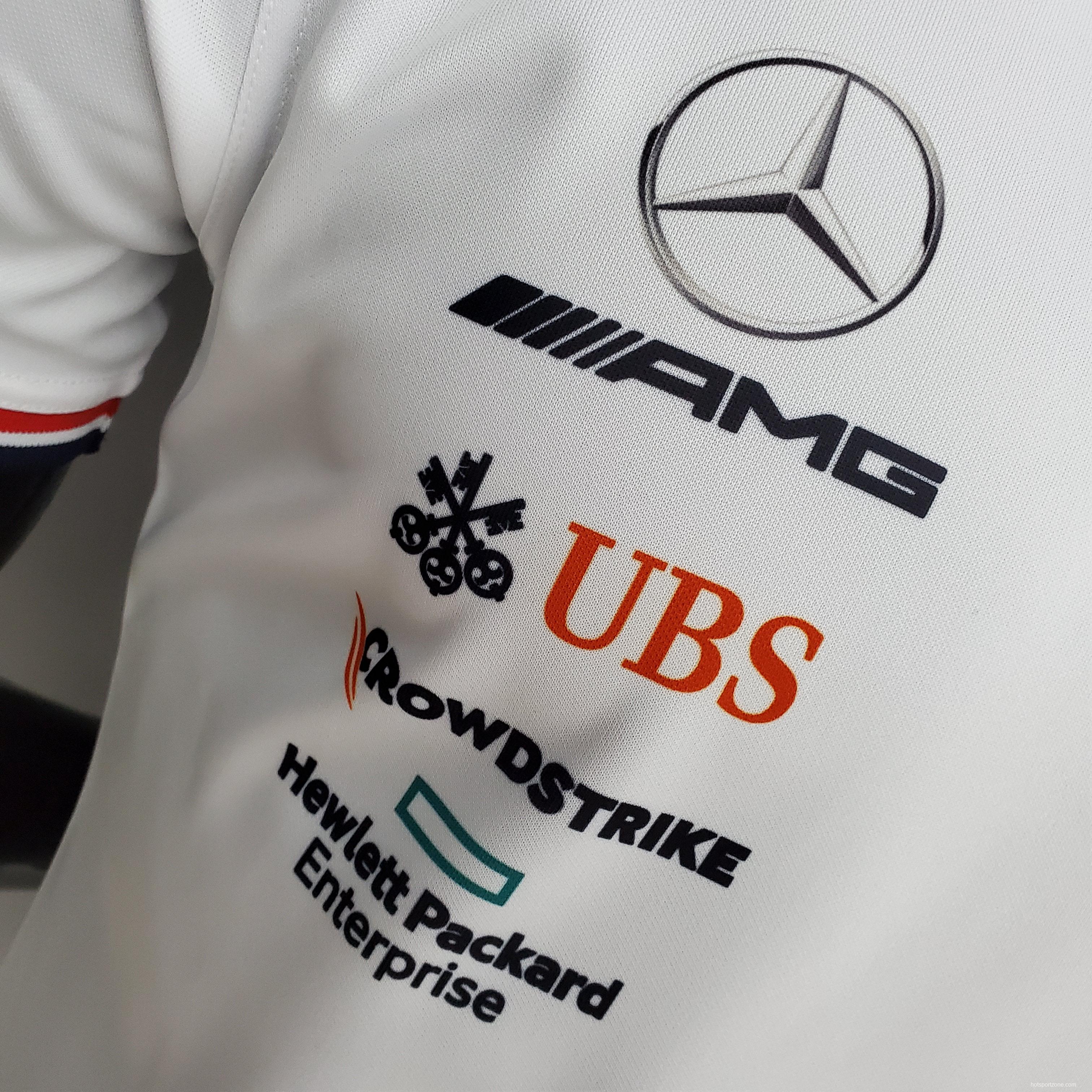 F1 Formula One 2022 Mercedes White S-5XL