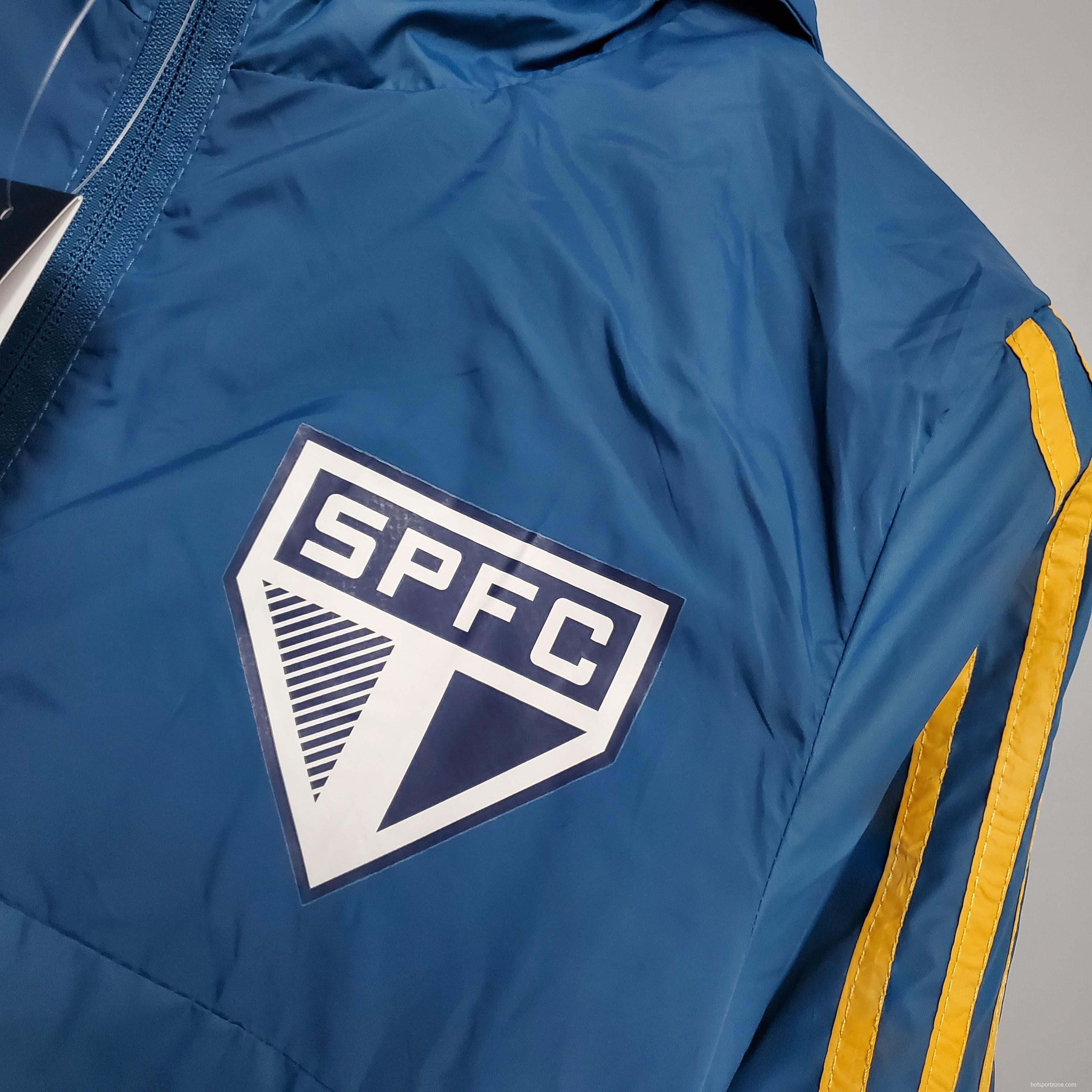 Windbreaker Sao Paulo Blue Soccer Jersey