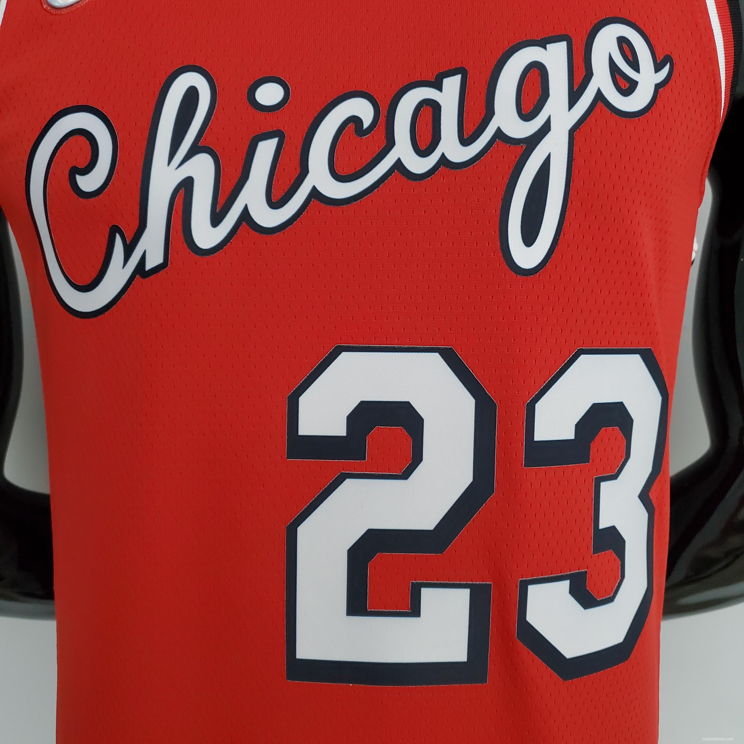 75th Anniversary 2022 Season Chicago Bulls JDRDAN#23 City Edition Red NBA Jersey