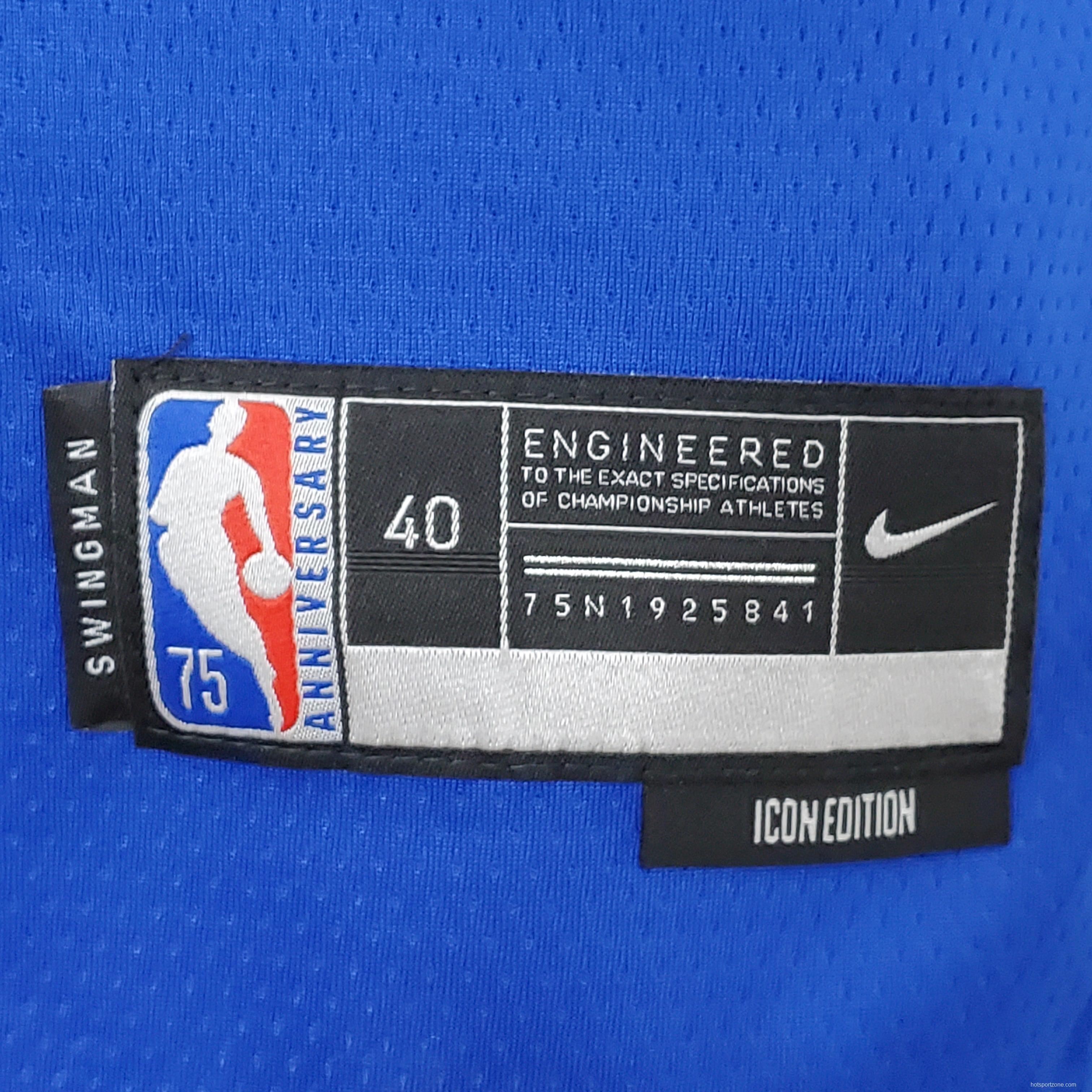75th Anniversary Philadelphia 76ers MAXEY#0 Blue NBA Jersey