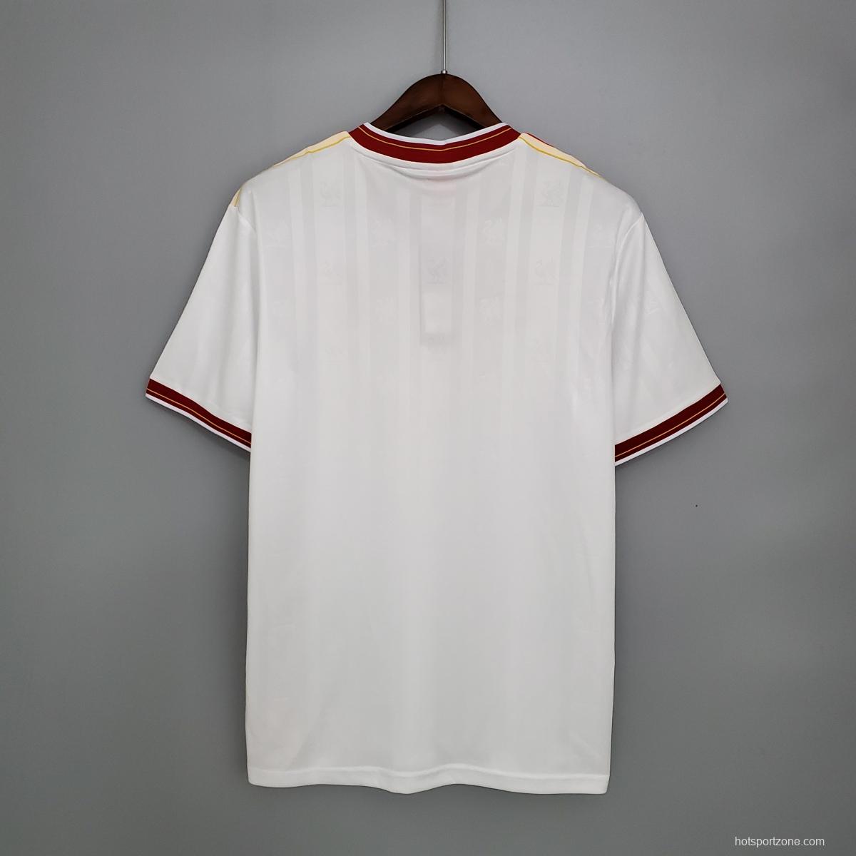 Retro 85/86 Liverpool away white Soccer Jersey