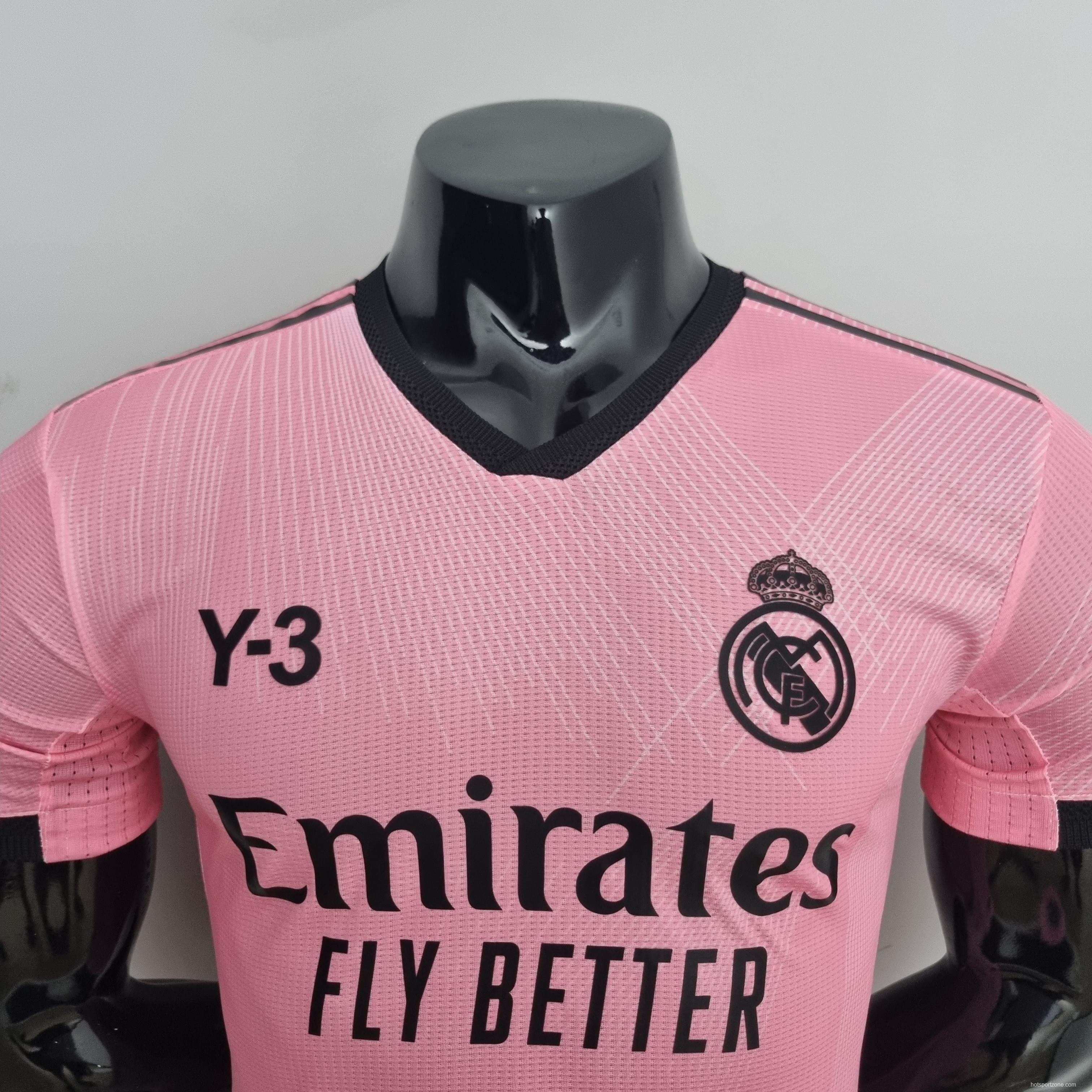 2022 player version Real Madrid Y3 Edition Pink Soccer Jersey