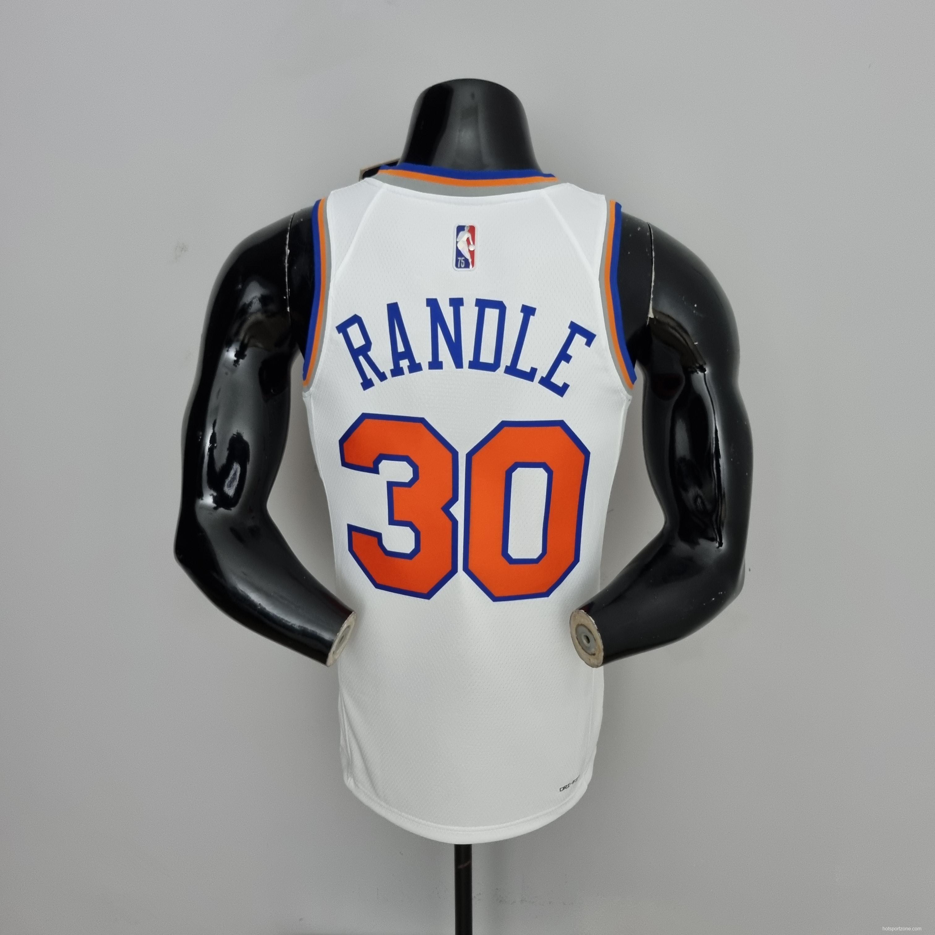 75th Anniversary Randle #30 New York Knicks White NBA Jersey