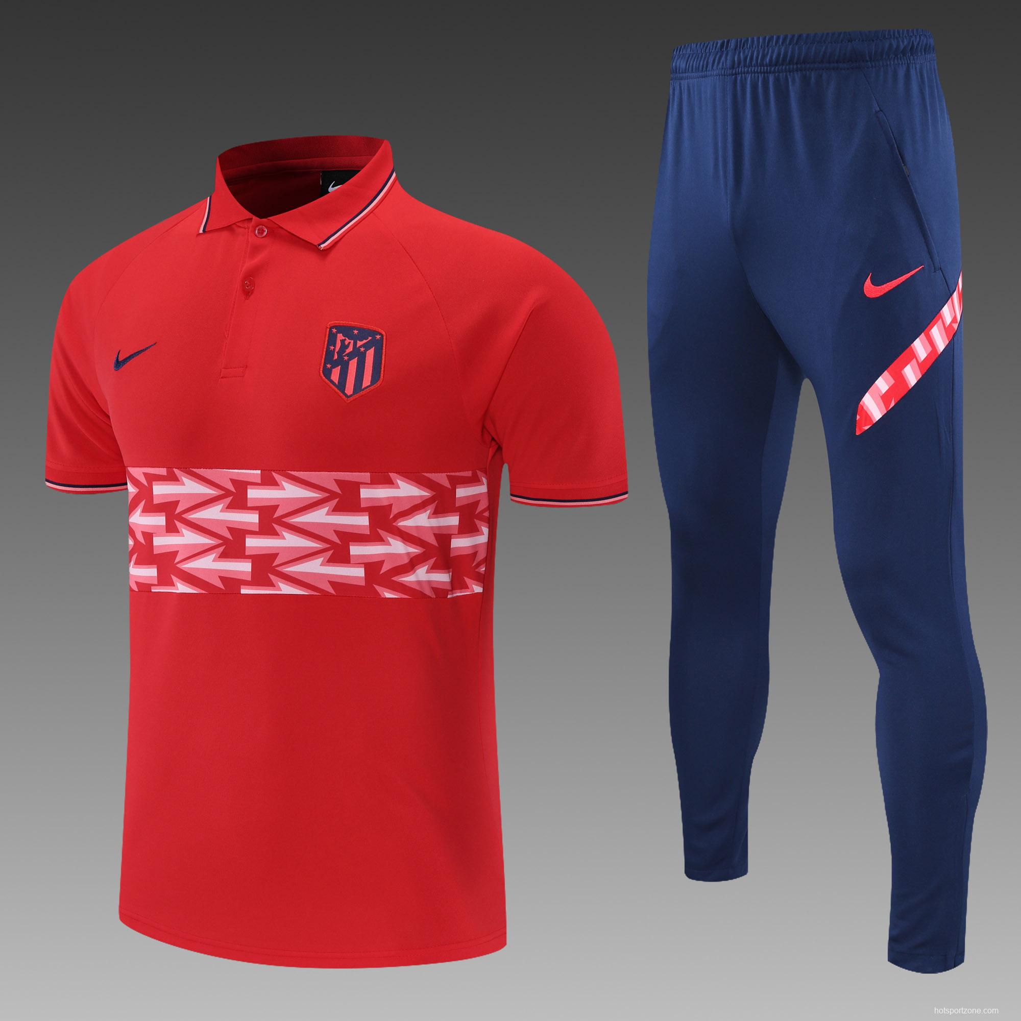 Atletico Madrid POLO kit red and white pattern(not supported to be sold separately)