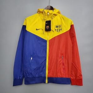 classic style Windbreaker Barcelona Blue Red Yellow Soccer Jersey