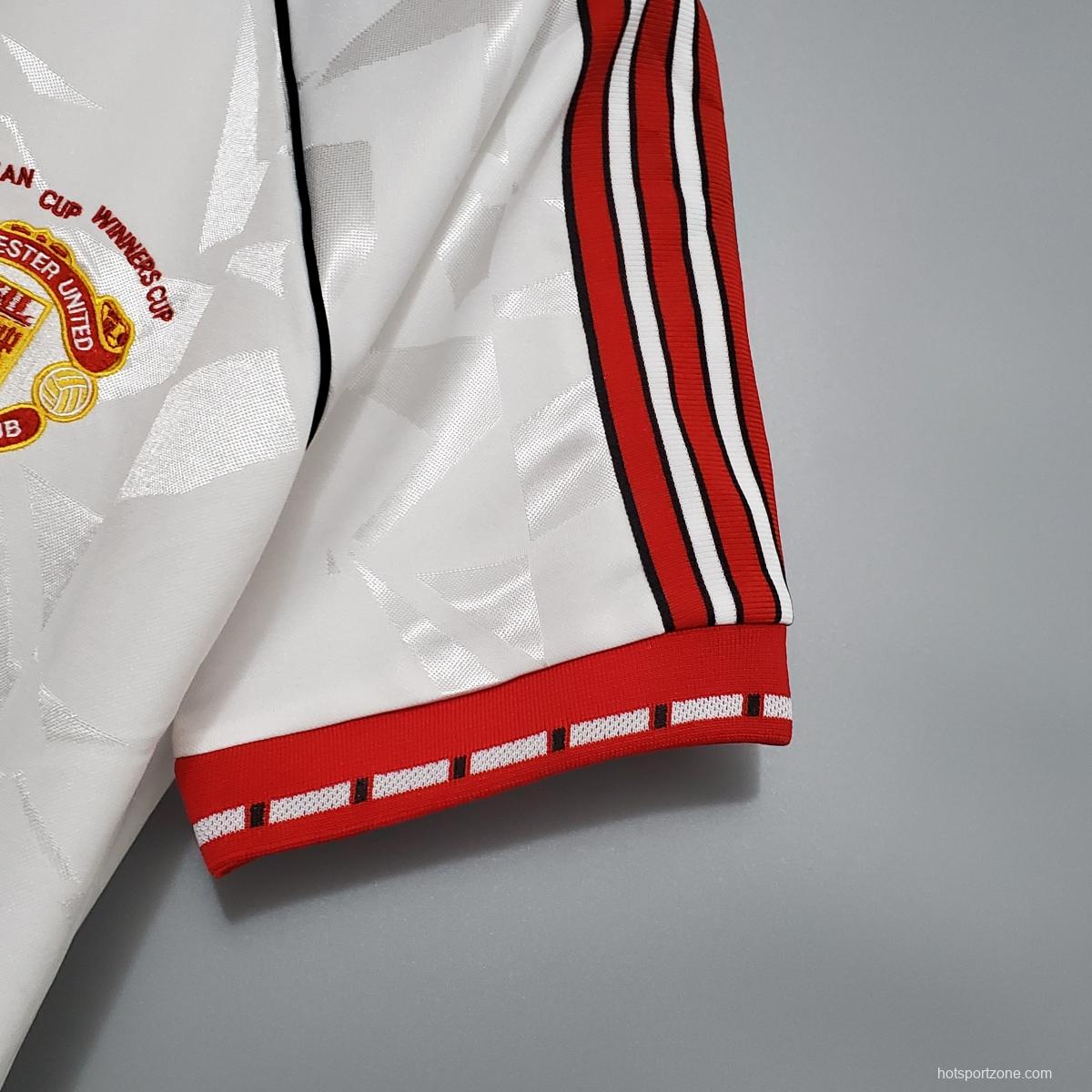 Retro 1991 Manchester United white Soccer Jersey
