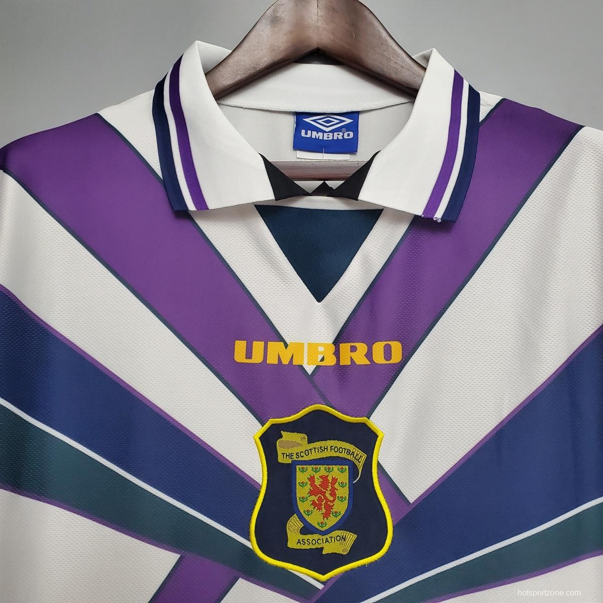 Retro Scotland 94/96 White Soccer Jersey