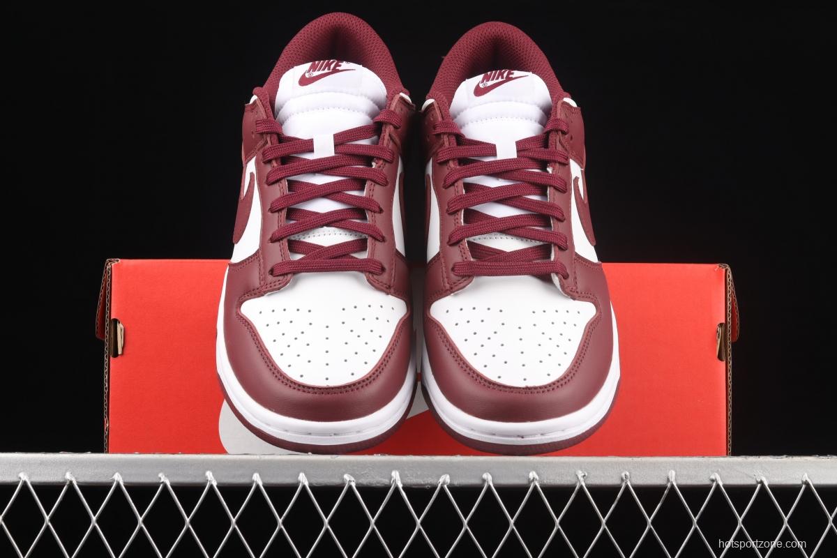 NIKE SB DUNK Low Prm wine red and white color SB buckle rebound fashion leisure board shoes DD1503-108