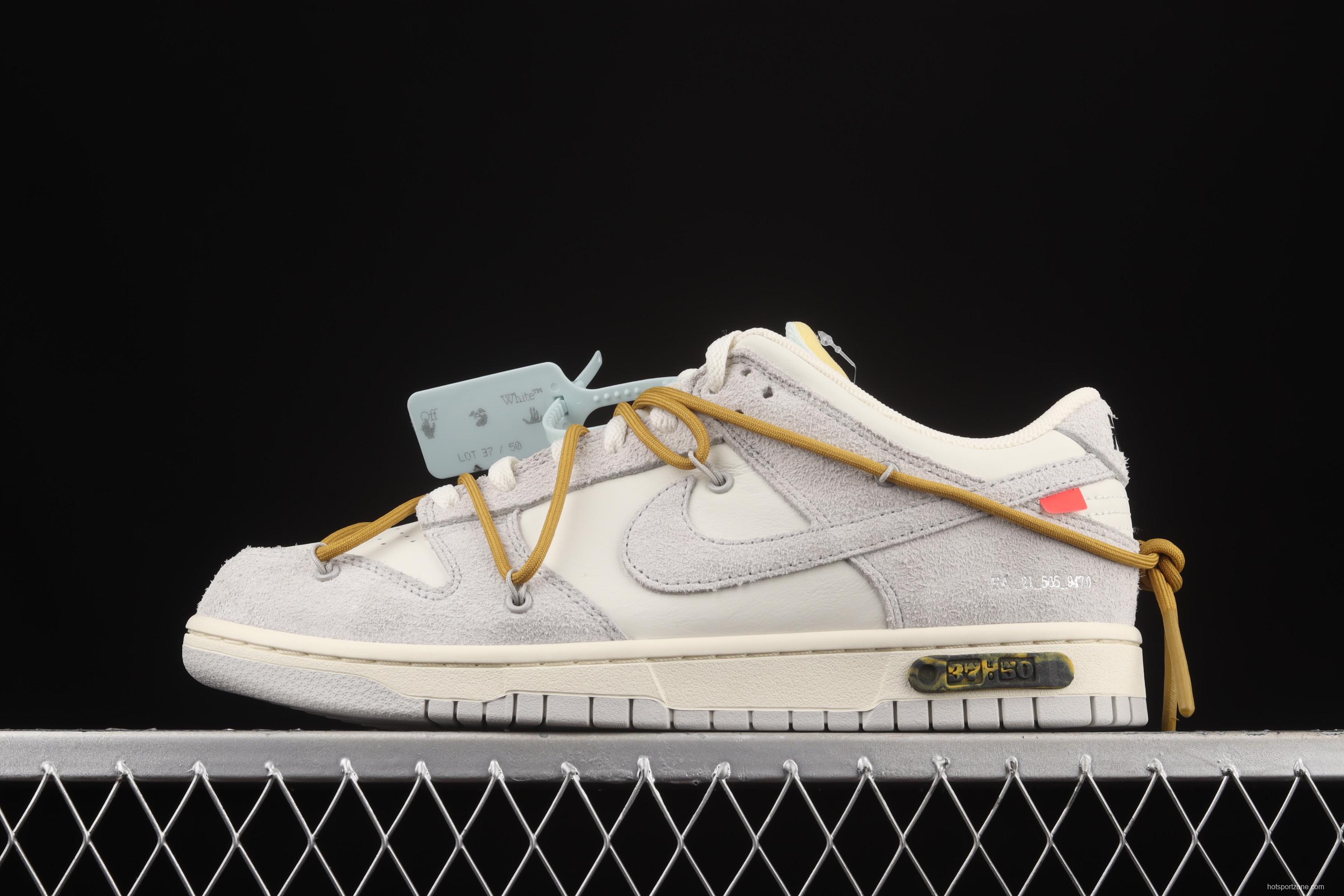 OFF-White x NIKE DUNK Low 12 of 50 OW suede SB buckle rebound fashion casual board shoes DJ0950-105