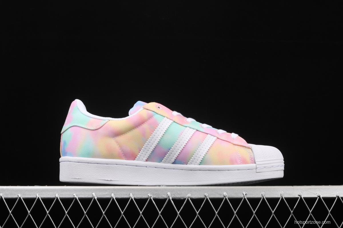 Adidas Superstar Originals Superstar FY1268 Rainbow 3D painted Shell head Classic Leisure Sports Board shoes