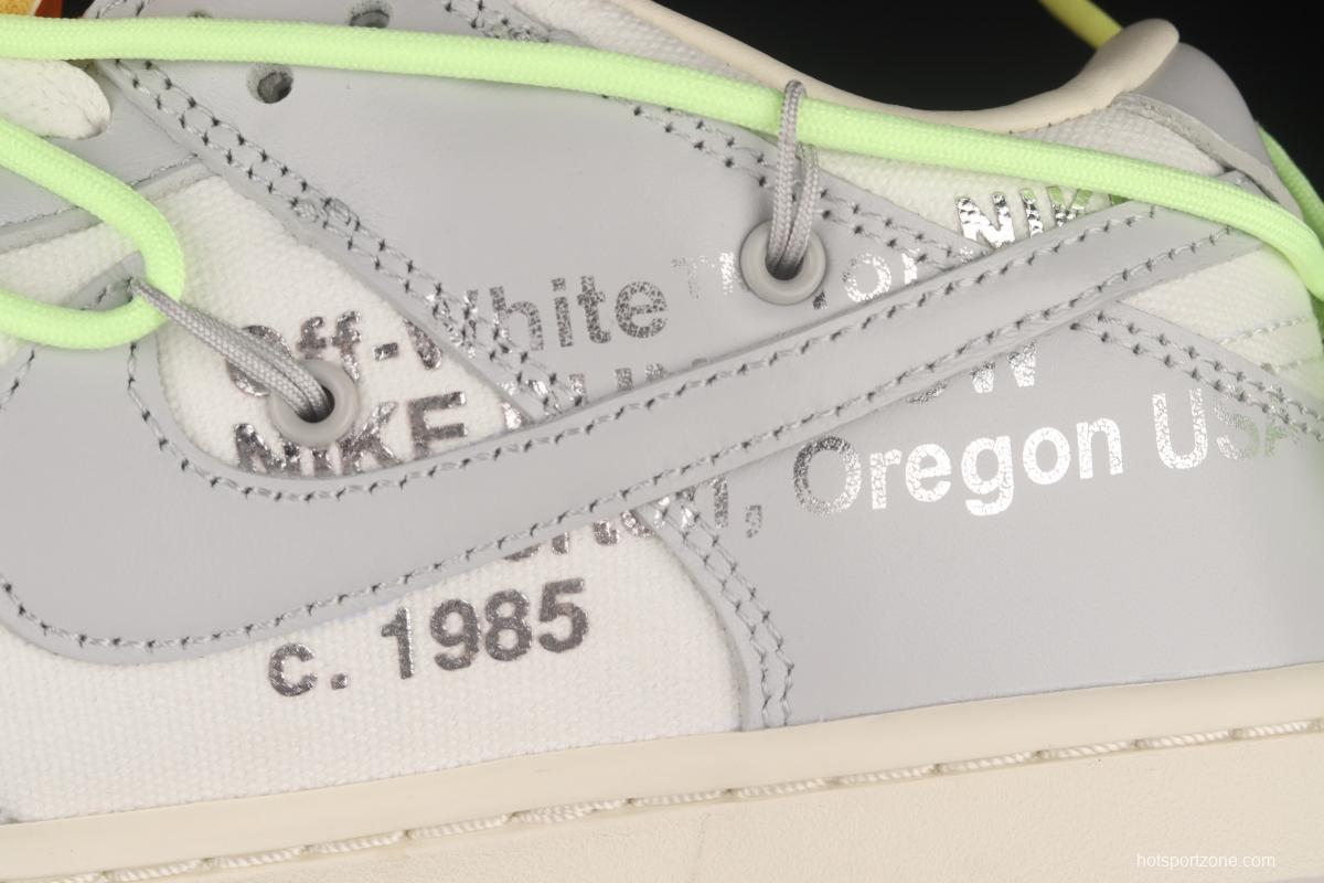 OFF-White x NIKE DUNK Low OW white gray leisure sports skateboard shoes DM1602-128,