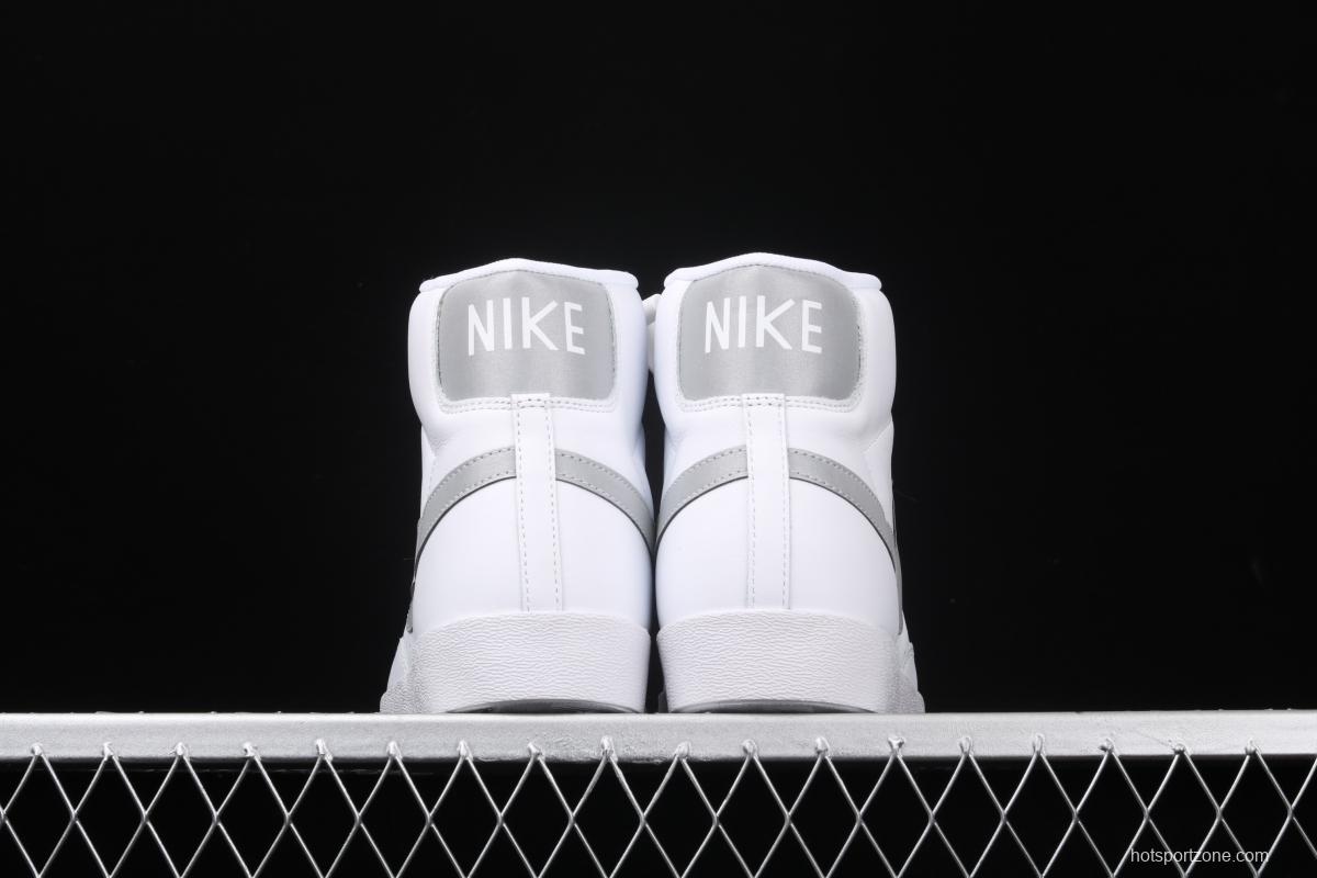 NIKE Blazer Retro Trail Blazers 3M reflective all-white high-top casual board shoes 845054-106