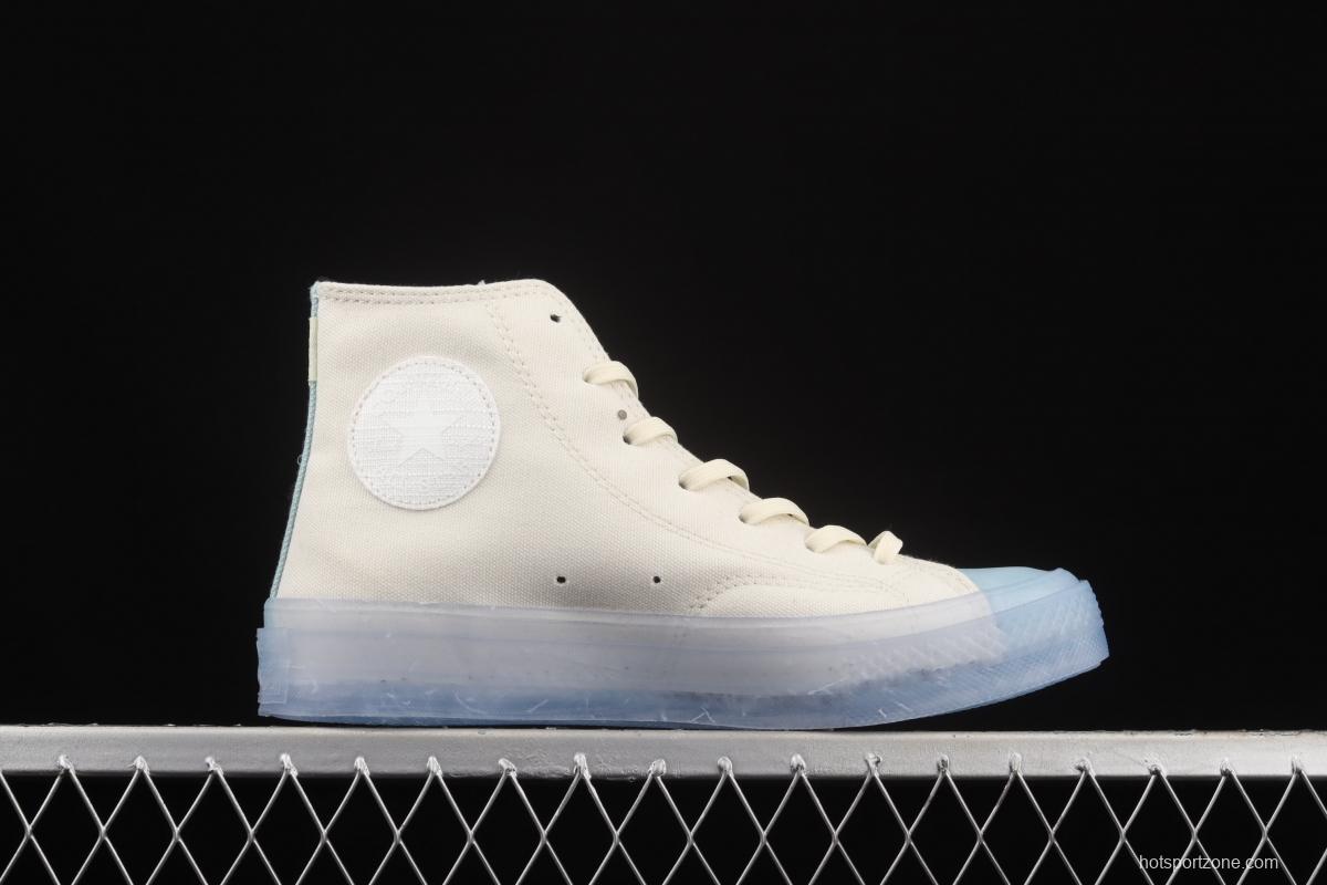 Converse Chuck Taylor All Star 1970's environmental protection series transparent jelly sole high top casual canvas shoes 171662C