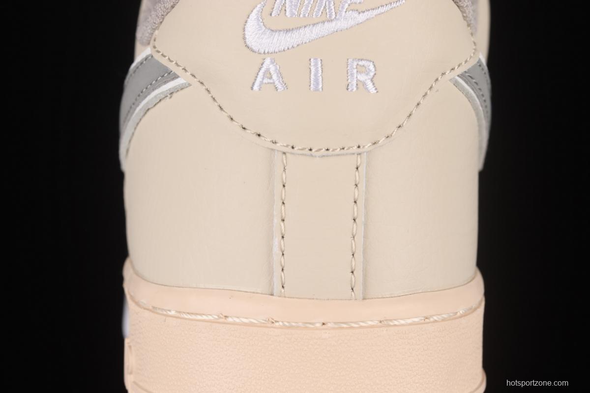 NIKE Air Force 1' 07 Low beige color 3M reflective low-top casual board shoes DJ7015-991