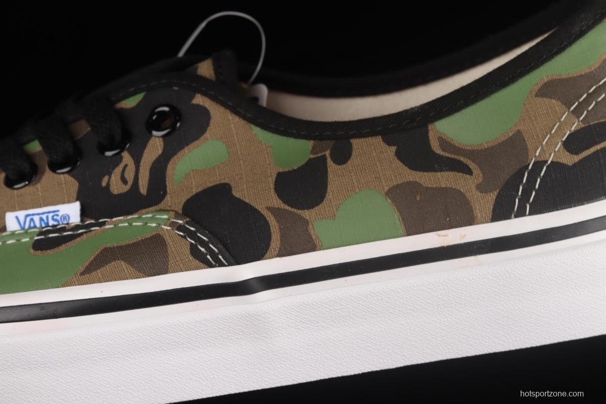 Vans Authentic ape-man co-named green camouflage low-top casual board shoes VN0A38EN7BC