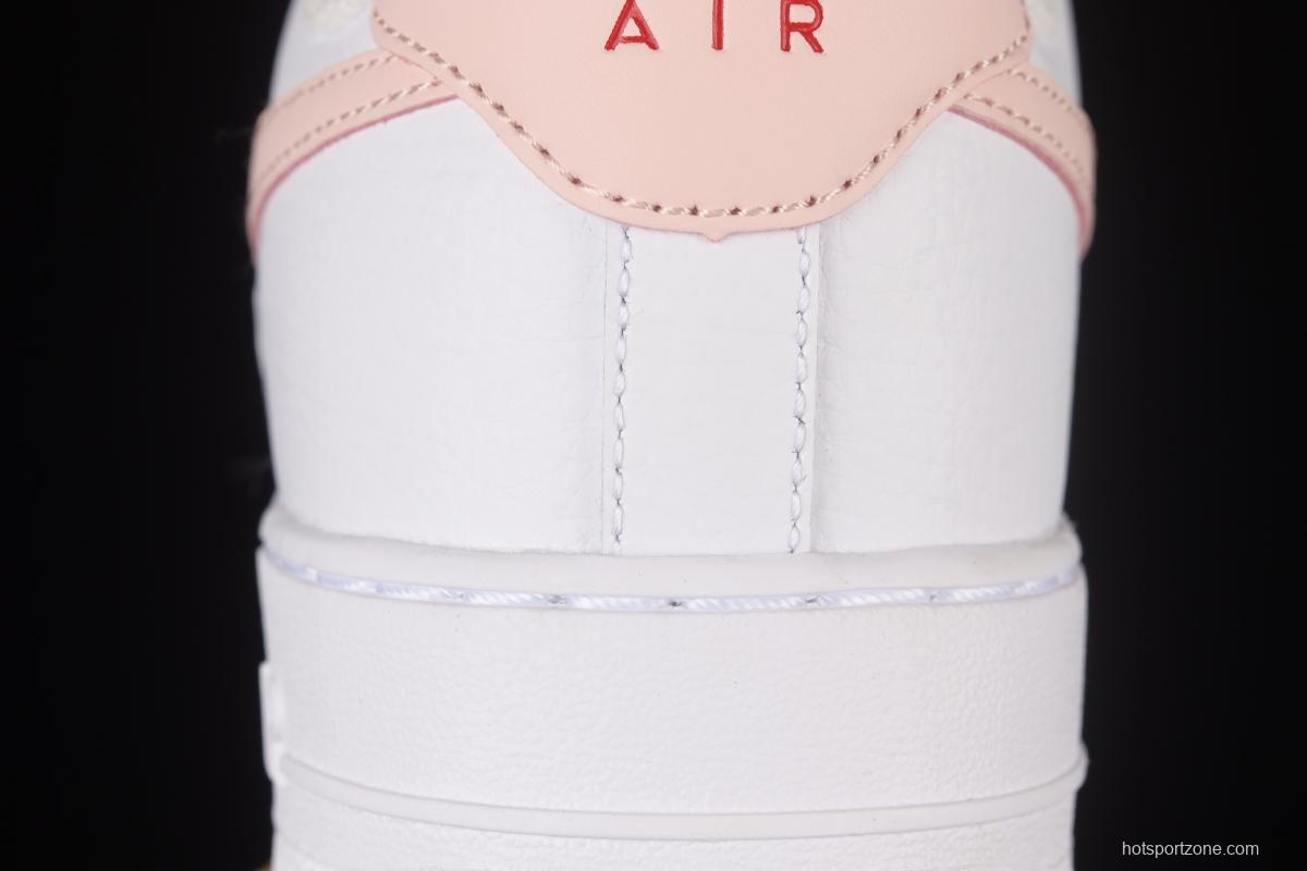 NIKE Air Force 1'07 Low White Pink Hook Low Casual Sneakers 315115-167