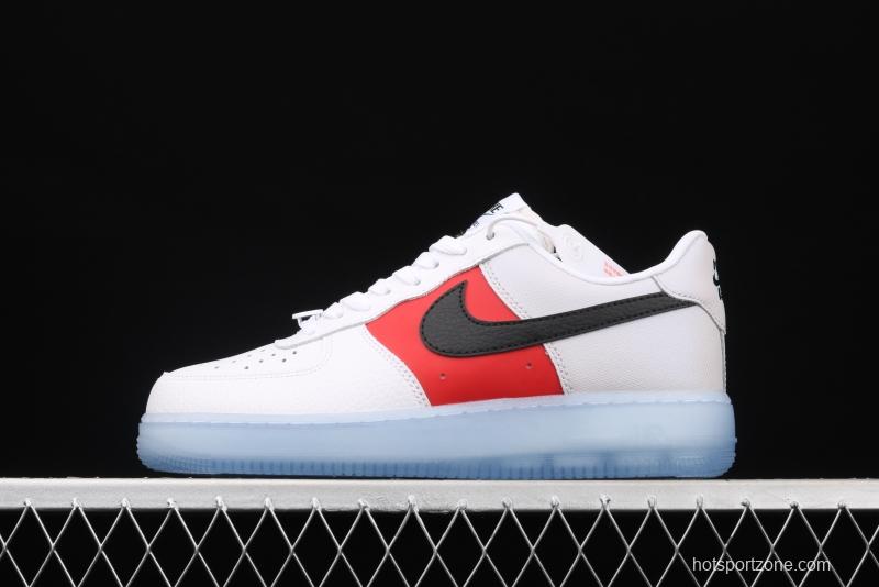 NIKE Air Force 1 Low white and red stitched transparent soles and low upper casual board shoes CT2295-110,