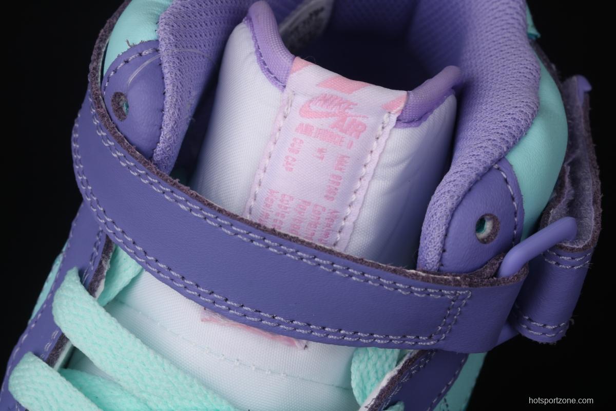 NIKE Air Force 1 Mid sells blue and purple color Zhongbang leisure board shoes CV3039-107overseas