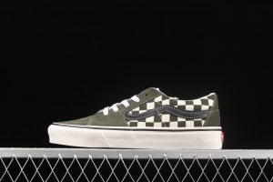 Vans Suede Sk8-Low light green checkerboard low-top casual board shoes VN0A4UUK2V5
