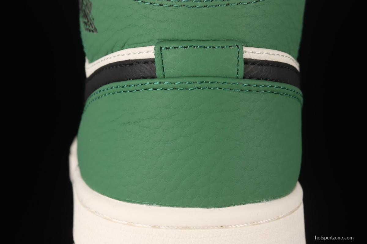 Air Jordan 1 Mid refreshing green toe middle upper basketball shoes 852542-301