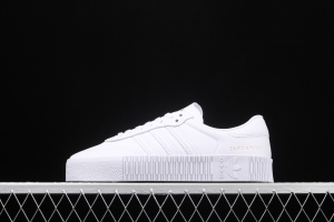 Adidas Sambarose W FU9197 clover vintage pure white thick-soled high board shoes
