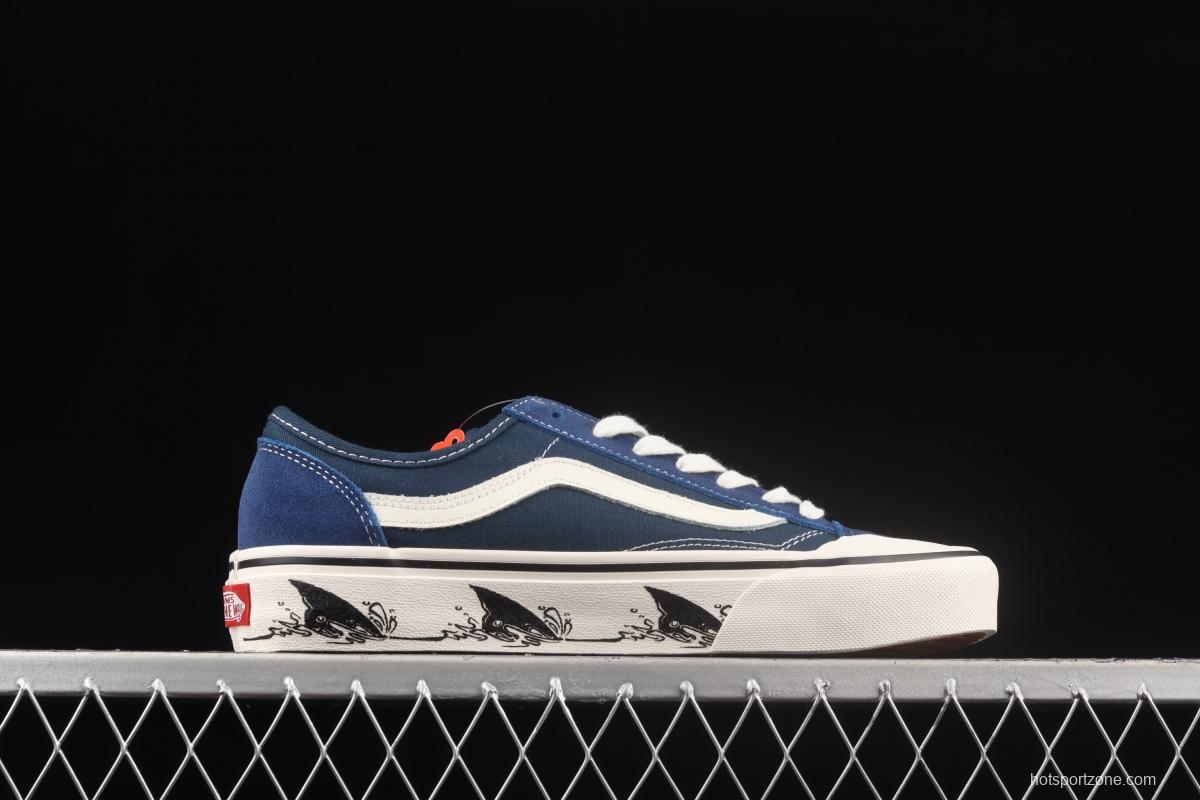 Vans Style 36 SF Klein blue shark side striped low-top casual board shoes VN0A6WKT6QD