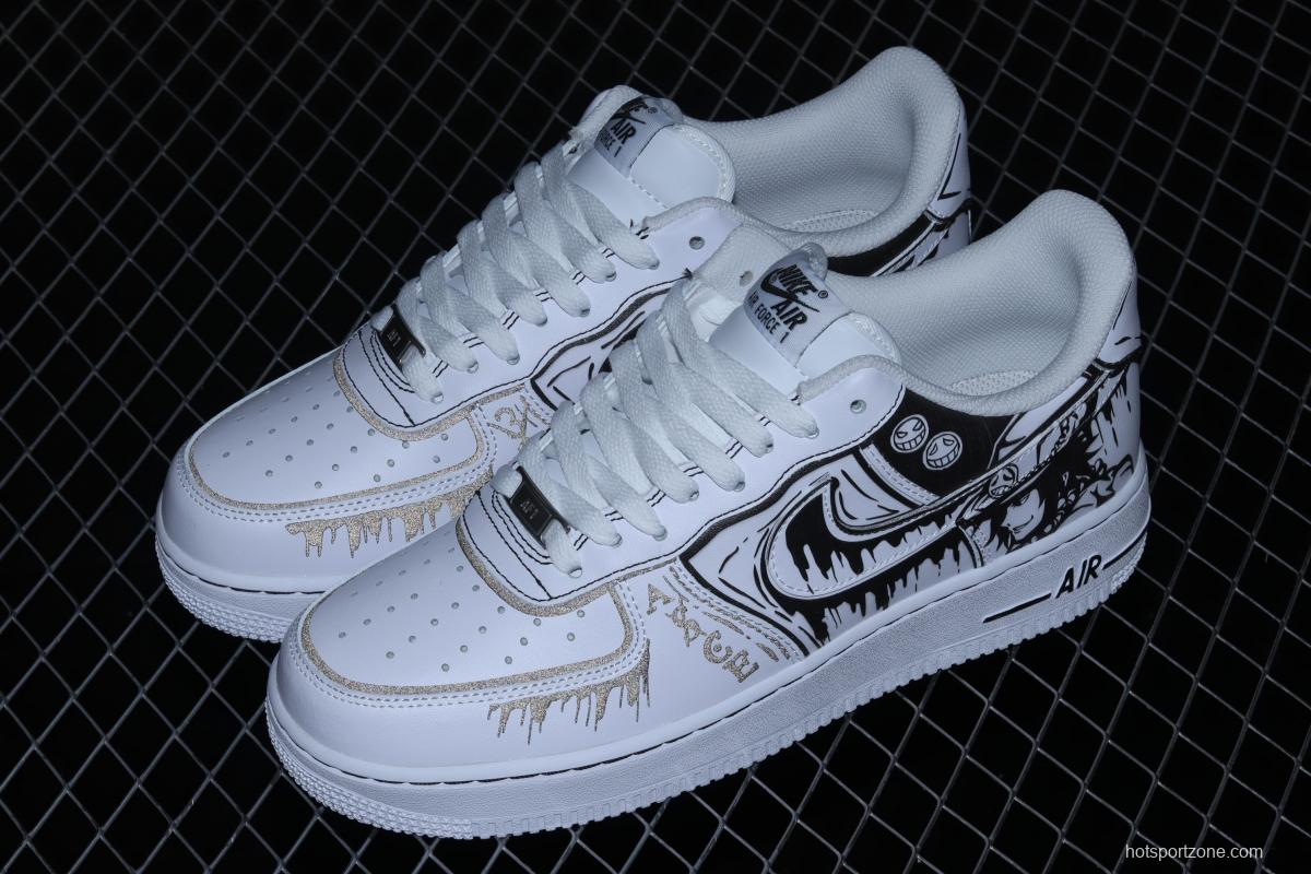 NIKE Air Force 1o07 Low Sea Thief King color matching 3M reflective low-top shoes CW2288-301