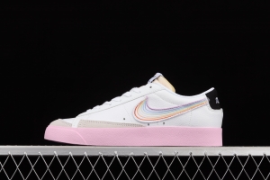 NIKE Blazer Low'77 Vintage Trail Blazers Leather Shoe DD3034-100 Leisure Board shoes with colorful Hook and low Top