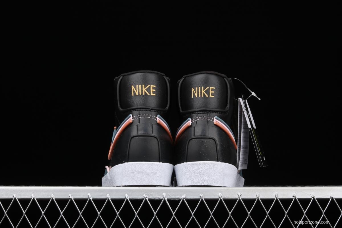 NIKE Blazer Mid'77 Infinite white, orange and blue stitched high-top casual board shoes DC1746-001