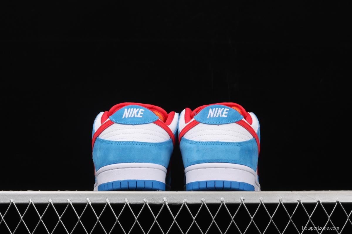 NIKE SB DUNK Low Doraemon robot cat theme color matching low upper skateboard shoes 819674-420