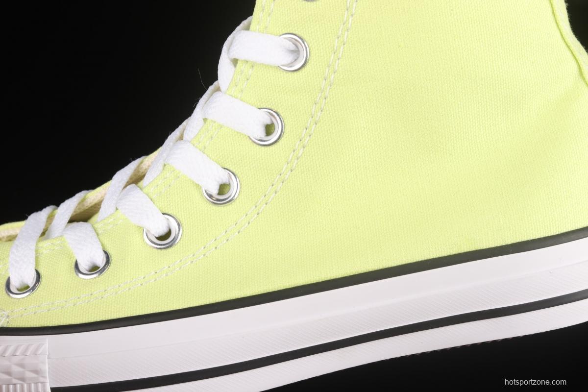 Converse All Star light colors are lemon yellow high top fashionable canvas shoes 170154C