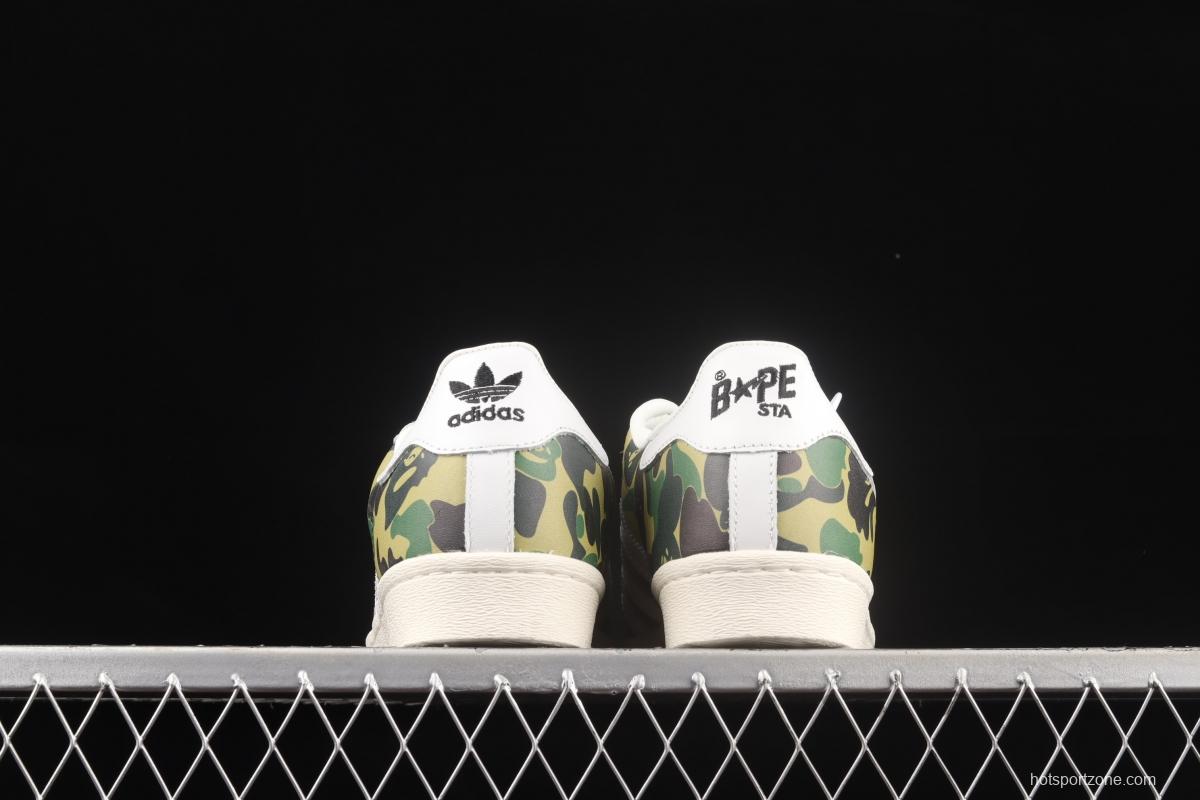 BAPE x Adidas Superstar 80s GZ8981 Darth ape-man co-named shell full head casual board shoes