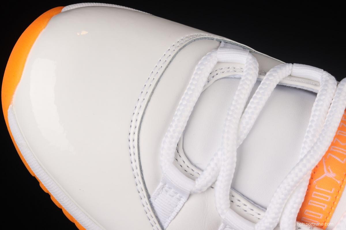 Air Jordan 11 Bright Citus 11 White Orange low Top Basketball shoes AH7860-139