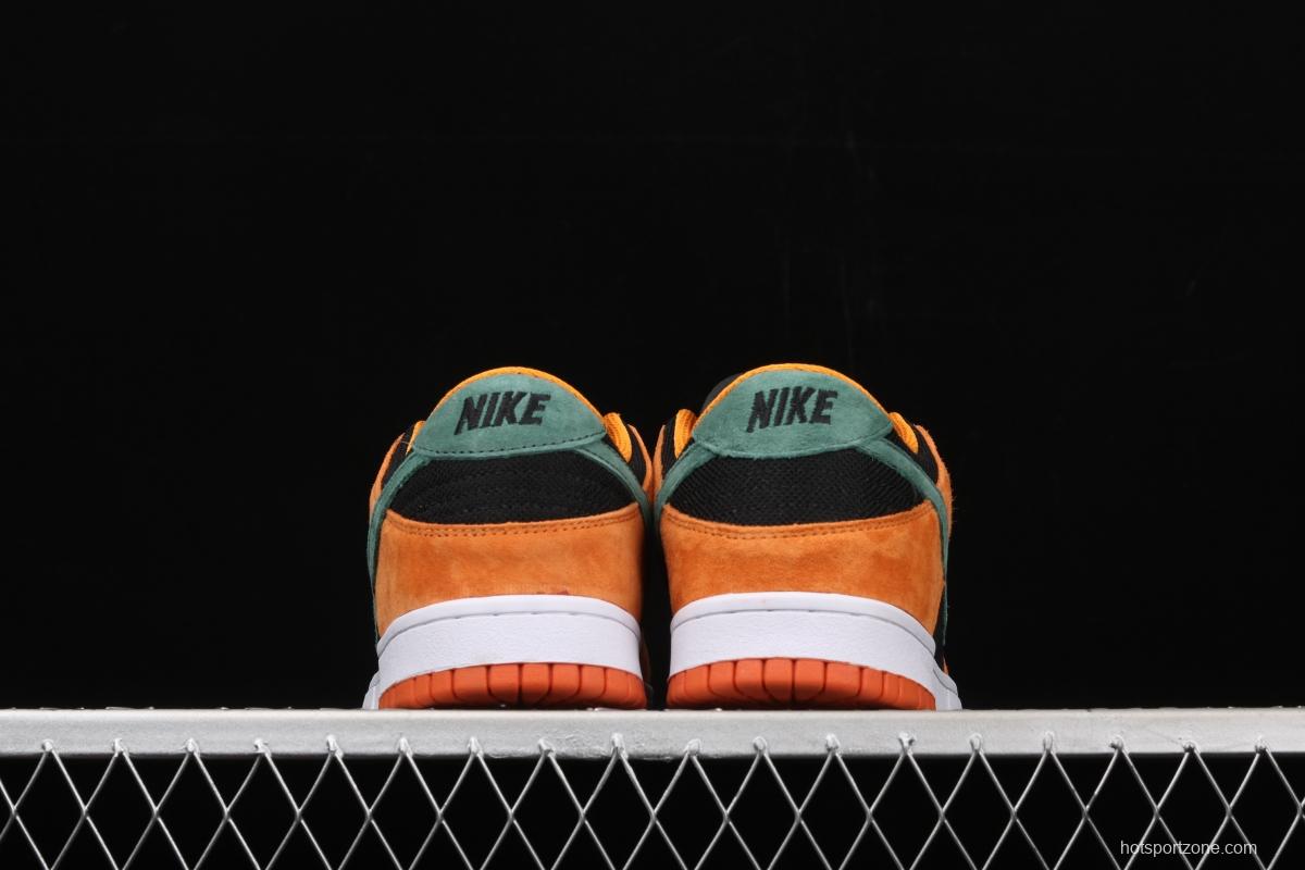 NIKE SB DUNK Low SP Ceramic dunk series carrot yellow and black low-side leisure sports skateboard shoes DA1469-001