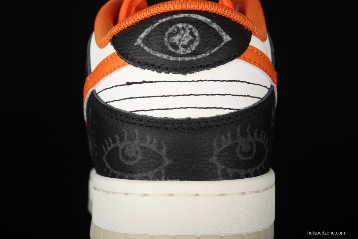 NIKE SB DUNK Low Halloween black, white and orange luminous Halloween SB rebound fashion casual board shoes DD3357-100