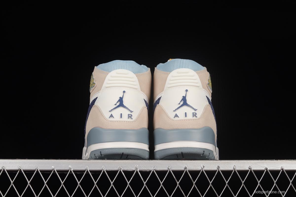 Air Jordan Legacy 312 First Layer Quality Beige Blue Color Matching Velcro Three-in-One Sneakers DQ5347-141
