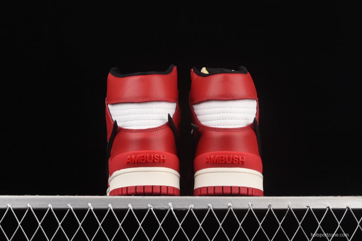 Ambush x NIKE DUNK High joint style Chicago white-red high-top casual board shoes CU7544-102,