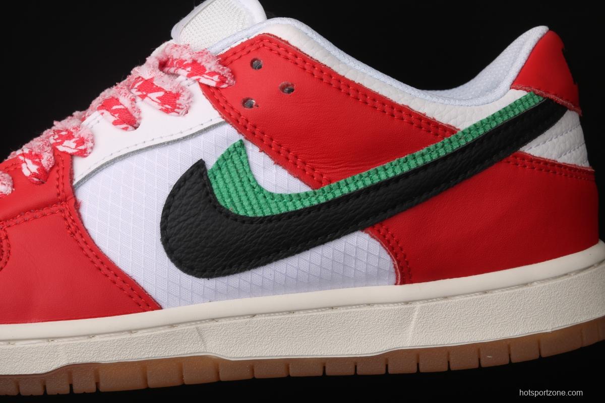 Frame Skate x NIKE SB DUNK Low Habibi white and red double hook dunk series retro low side leisure sports skateboard shoes CT2550-600