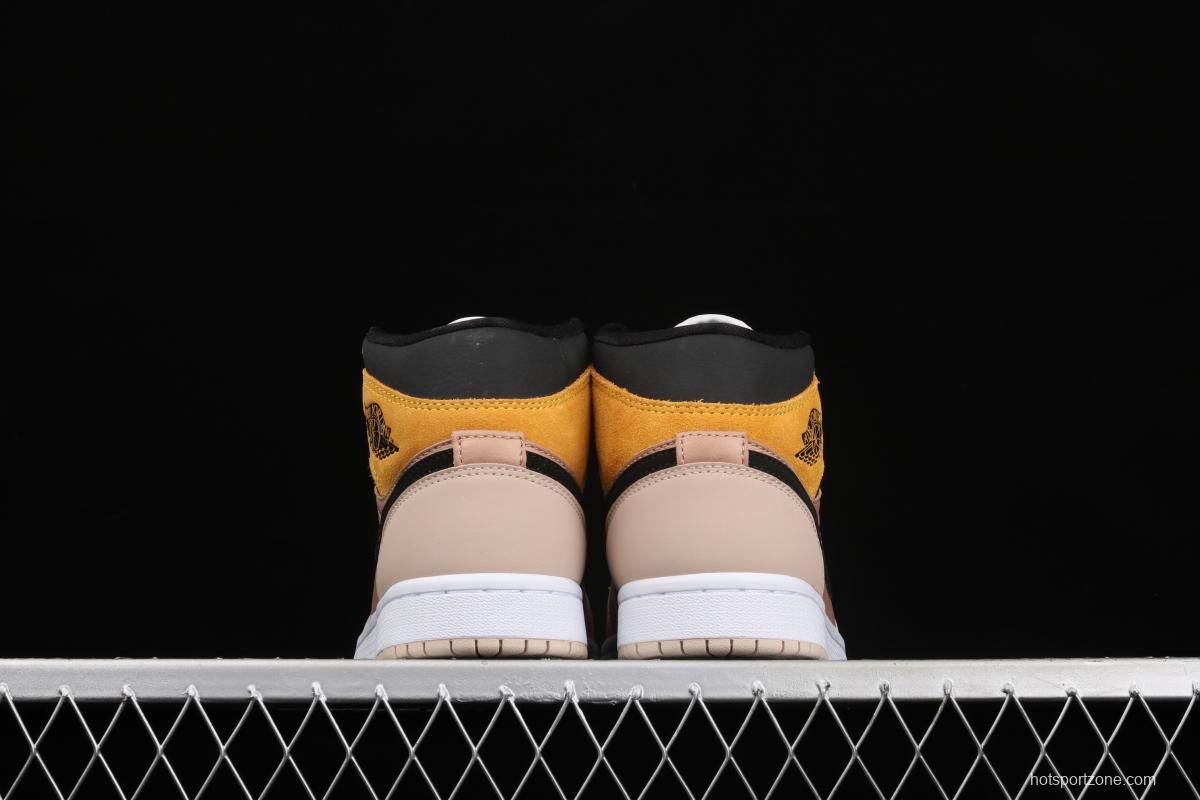 Air Jordan 1 Mid milk tea orange Zhongbang basketball shoes DD2224-200