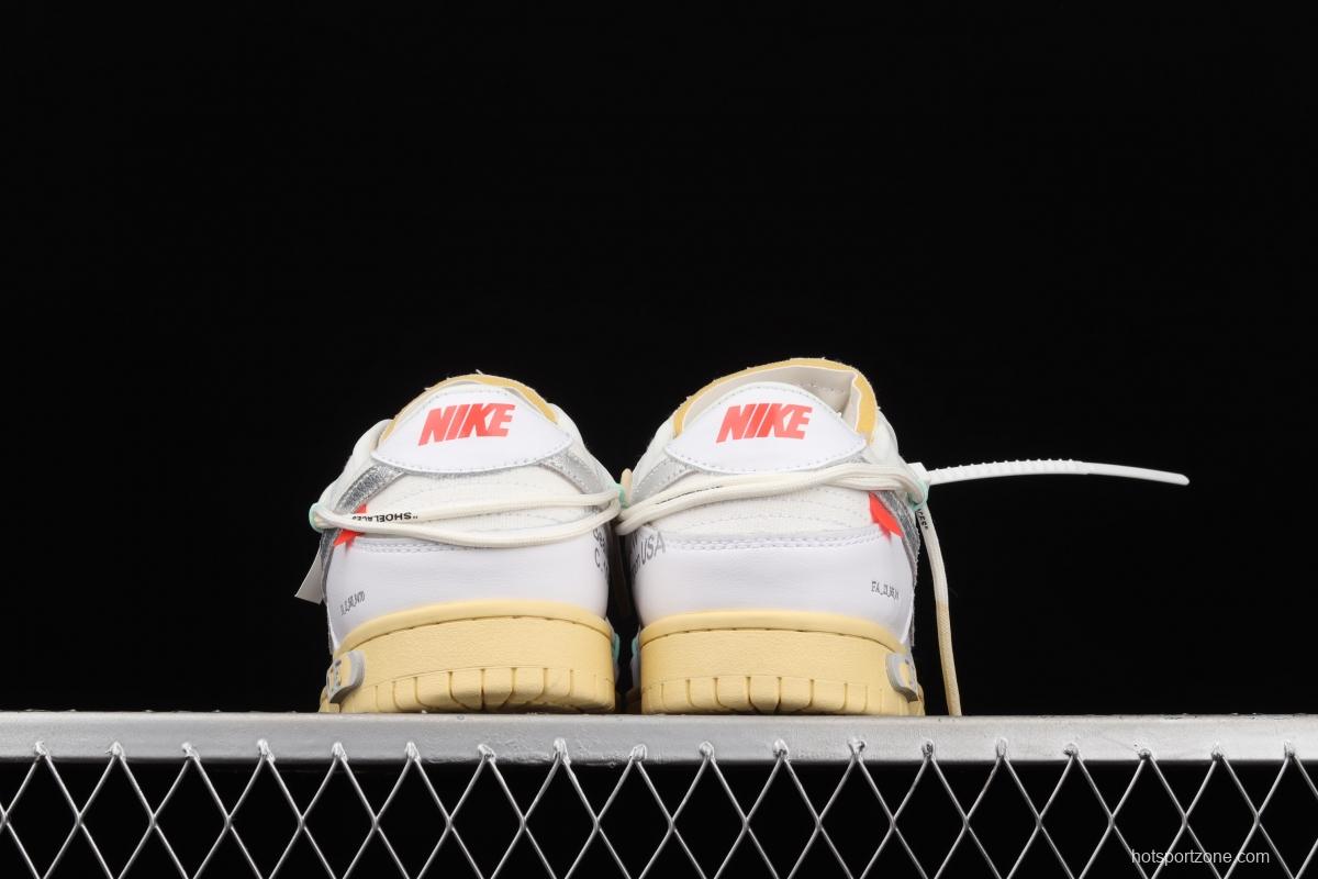 OFF-White x NIKE DUNK Low 04 of 50 OW white gray leisure sports skateboard shoes DM1602-127,