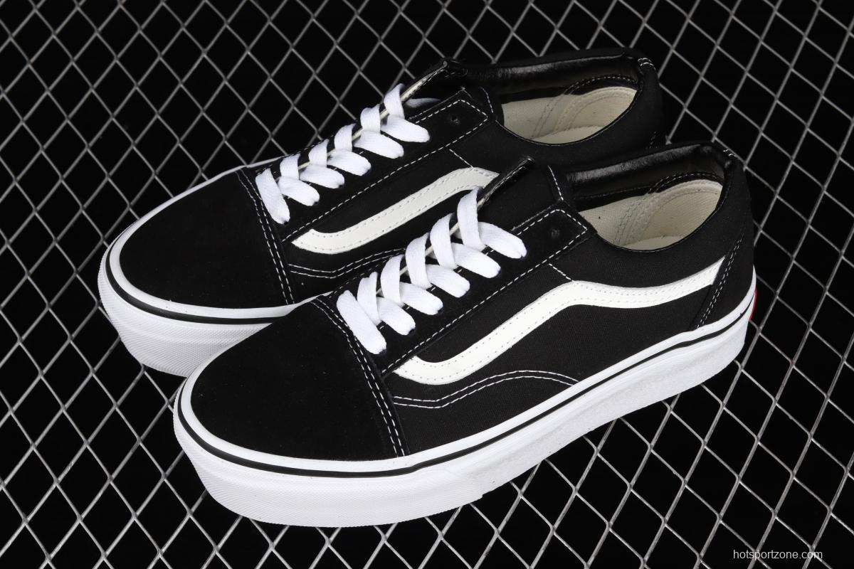 Vans Old Skool Platform classic OS black and white thick-soled low-upper shoes VN0A3B3UY28