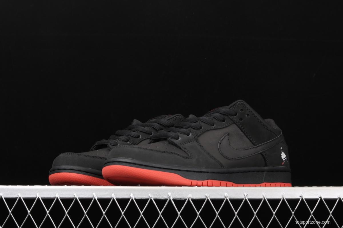 Black Pigeon x NIKE SB DUNK low Trd QS black pigeon retro low-side leisure sports skateboard shoes 883232-008