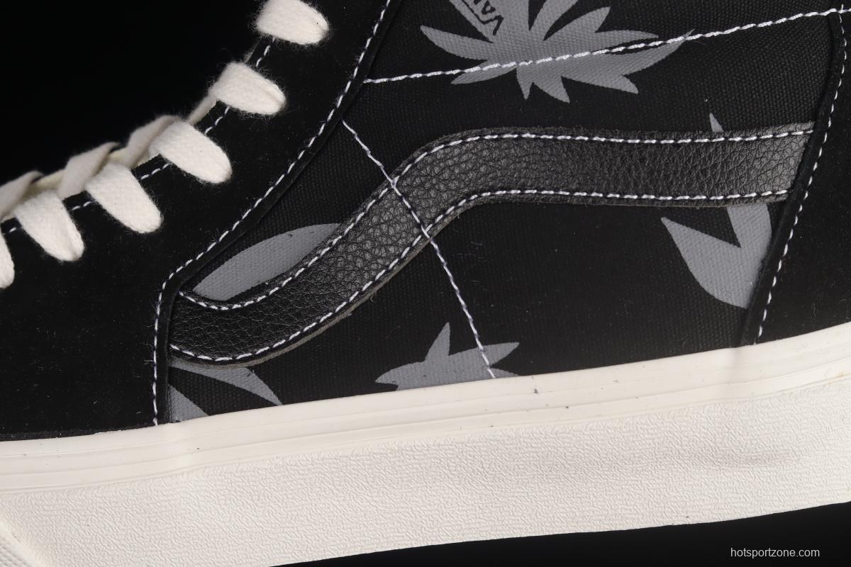 Vans Sk8-Hi Anaheim checkerboard maple leaf print high-top casual shoes VN000D5IB8C