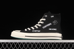 Converse Chuck 1970s classic black and white Chinese graffiti LOGO Coca-Cola casual canvas shoes 166486C
