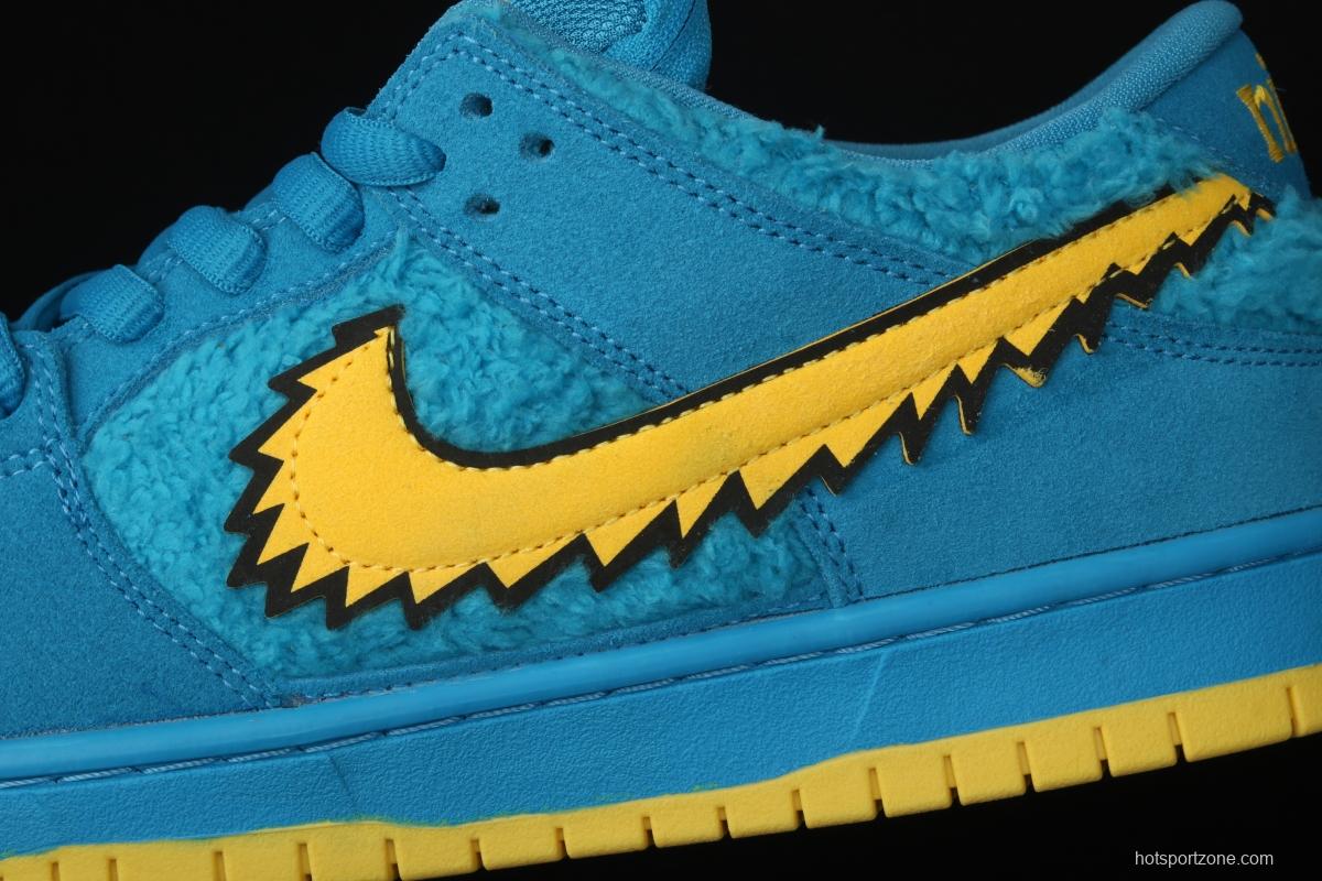 Grateful DeAdidas x NIKE SB DUNK Low Yellow Bear joint style blue and yellow bear sports skateboard shoes CJ5378-400