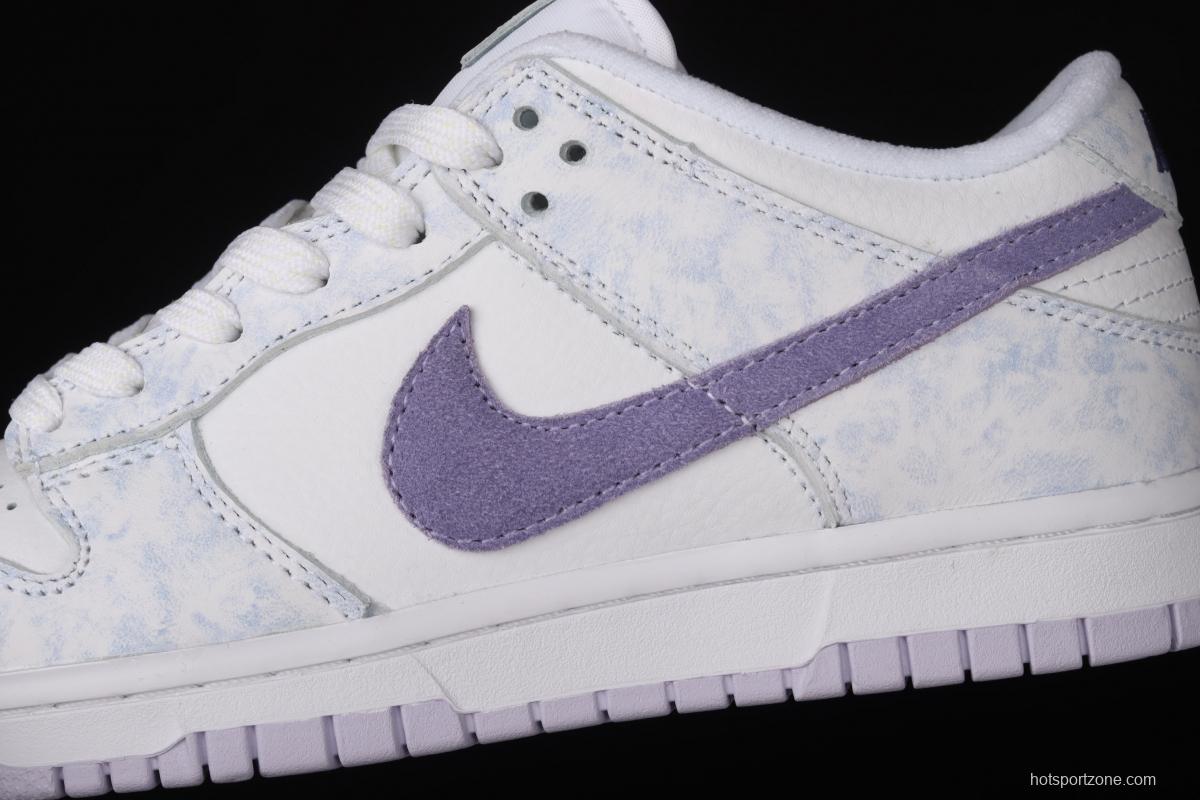 NIKE SB DUNK Low Prm white light purple color SB buckle rebound fashion leisure board shoes DM9467-500