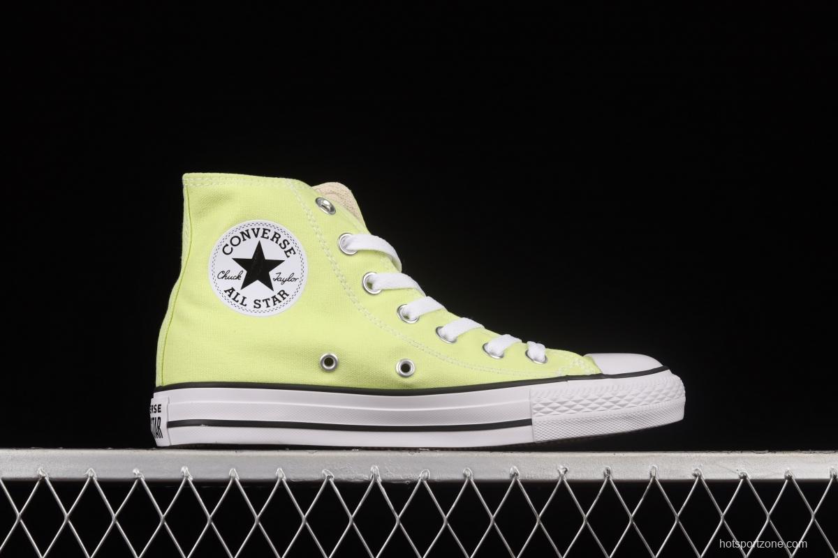 Converse All Star light colors are lemon yellow high top fashionable canvas shoes 170154C