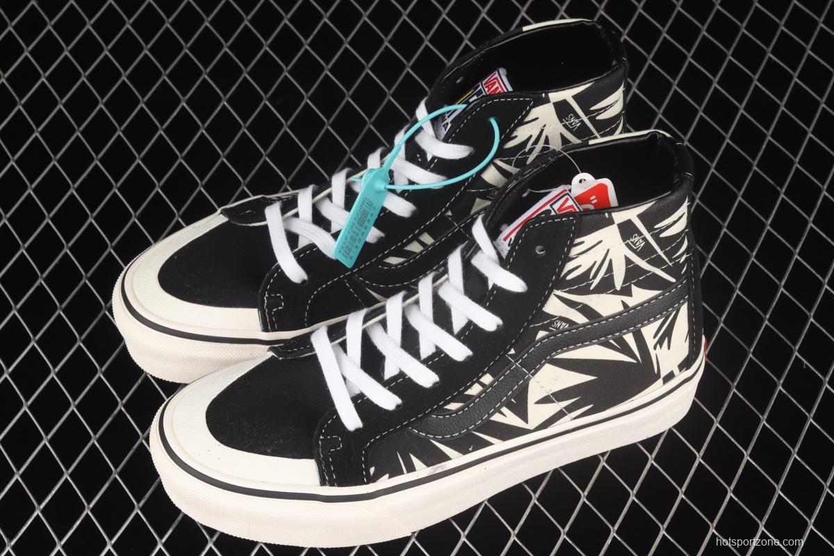 Vans Sk8-Hi 138Decon black and white printed high-top casual board shoes VN0A3MV136K